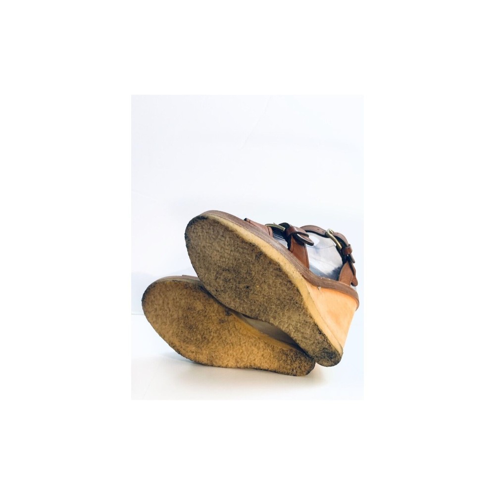 Isabel Marant 7 Hardy Brown Leather Wedge Heel Ankle Strap Buckle $695 - Picture 5 of 9